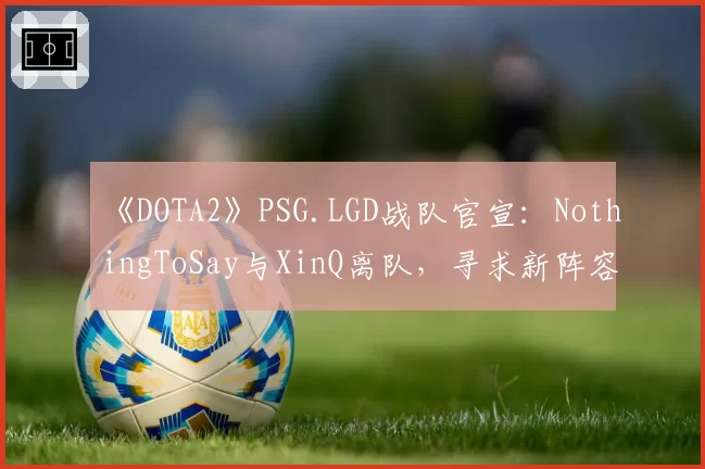 《DOTA2》PSG.LGD战队官宣：NothingToSay与XinQ离队，寻求新阵容